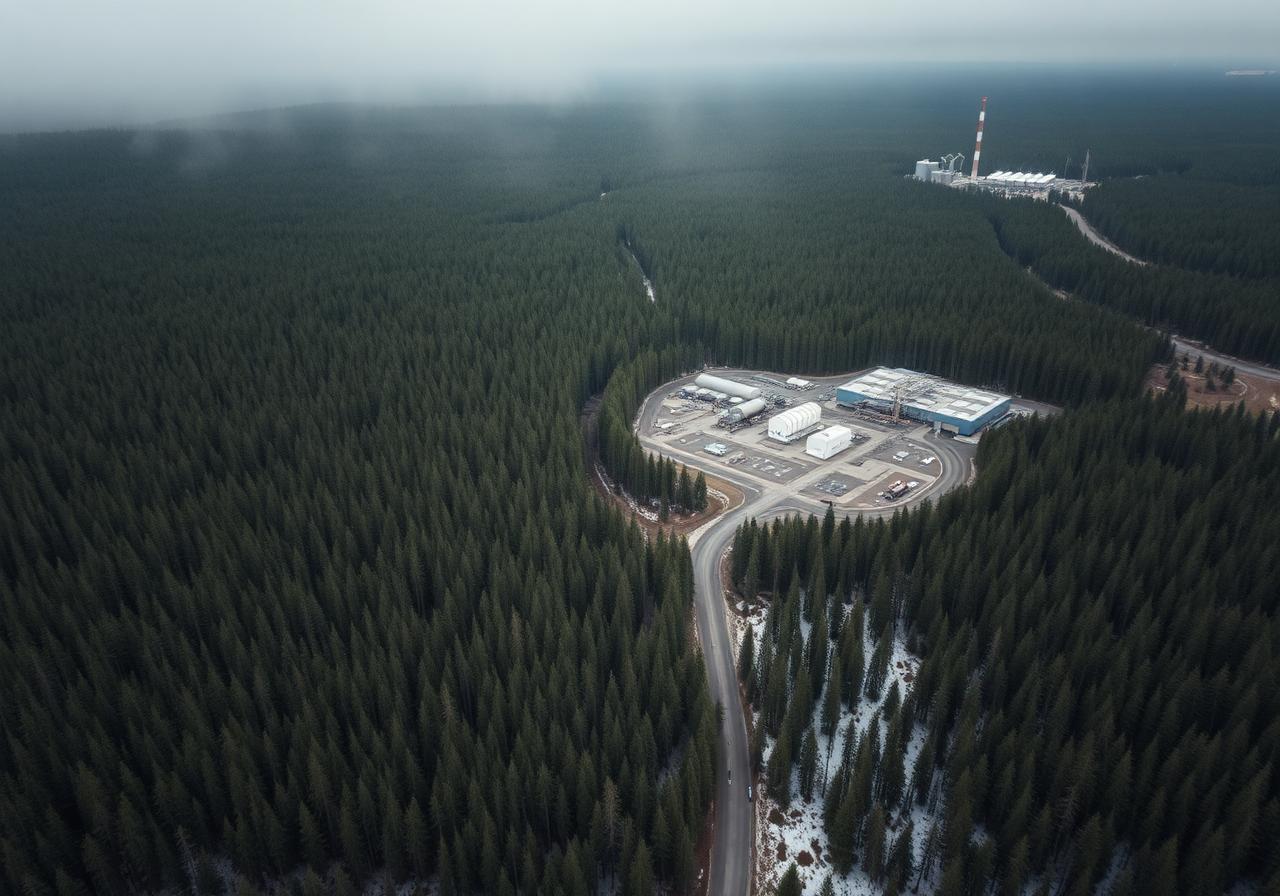 Industrial site in Finnish forest